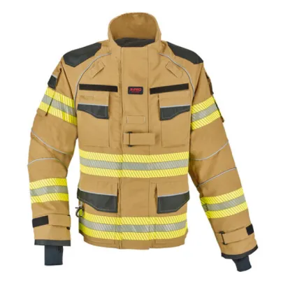 Einsatzjacke THL X-pro Solution, gold, Rückenschild FEUERWEHR leuchtgelb