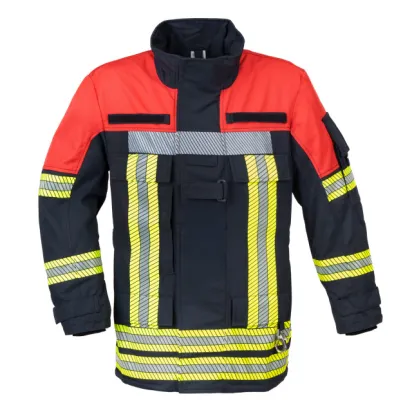 Einsatzjacke THL, schwarzblau/rot, Reflex segmentiert