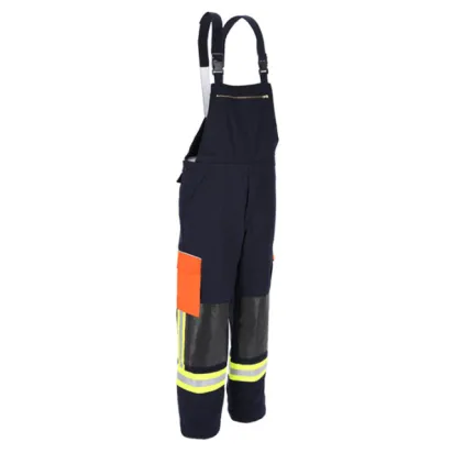 Latzhose THL, schwarzblau/leuchtorange