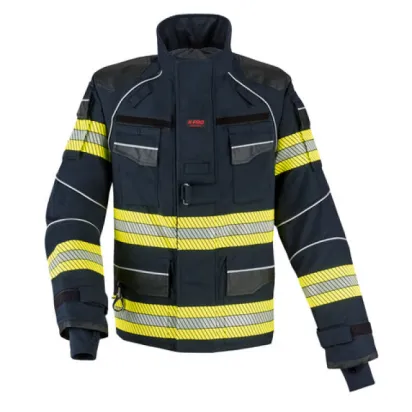 Einsatzjacke THL X-pro Solution, dunkelblau, Rückenschild FEUERWEHR silber reflektierend