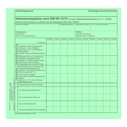 Geräteprüfnachweis-Einzelkarte sonstige