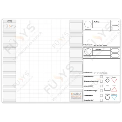 Taktische Arbeitsfolie, magnetisch