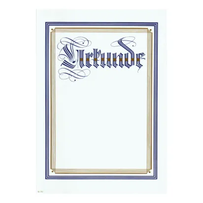 Urkunde, gold-blau, ohne Bild