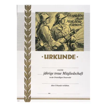 Urkunde für treue Mitgliedschaft