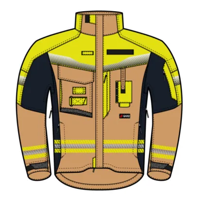 Jacke RANGER 2.0 HIGH-VIS, gold/schwarzblau/leuchtgelb