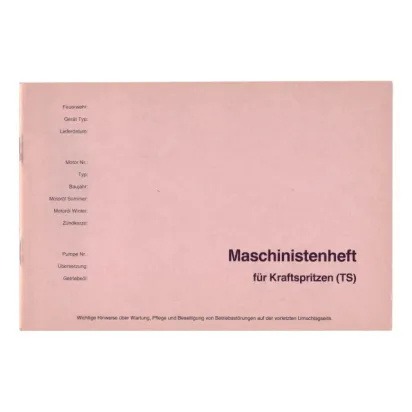Maschinistenheft für Tragkraftspritze