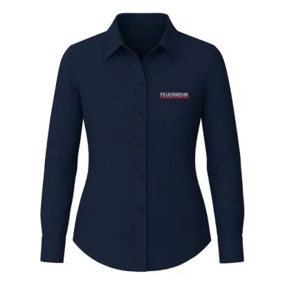 Dienstbluse DER KLASSIKER, dunkelblau, 1/1 Arm, Baumwolle