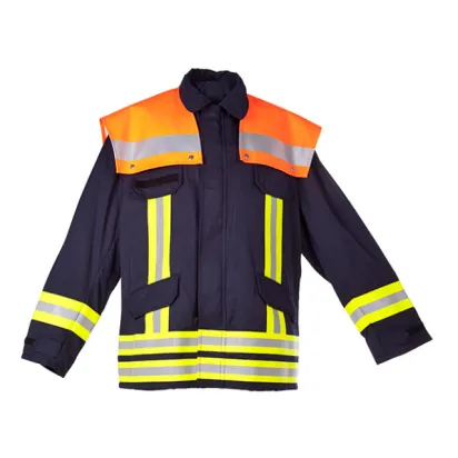 Feuerwehrjacke OBERSTDORF 2000, Aramid/Viskose FR, Schulterkoller leuchtorange