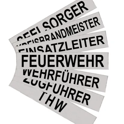 Klettschild Feuerwehr 420x80 mm, silber reflektierend
