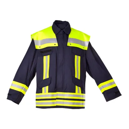Feuerwehrjacke OBERSTDORF 2000, Aramid/Viskose FR, Schulterkoller leuchtgelb