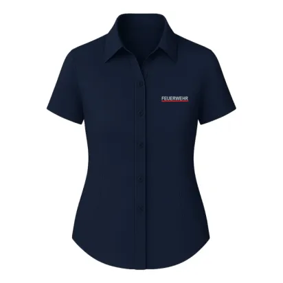 Dienstbluse DER KLASSIKER, dunkelblau, 1/2 Arm, Baumwolle