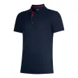 Herren Poloshirt, schwarzblau/rot
