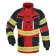 Einsatzjacke X-Pro Dynamic, rot/dunkelblau, Rückenaufdruck FEUERWEHR silber reflektierend