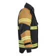 Einsatzjacke X-Pro Dynamic, schwarzblau/sand, Rückenschild FEUERWEHR leuchtgelb