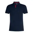 Herren Poloshirt, schwarzblau/rot, individualisierbar