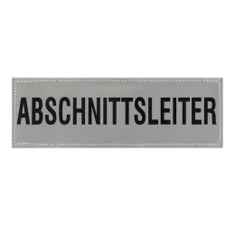 Klettschild, silber, 150x50 mm, Text nach Angabe