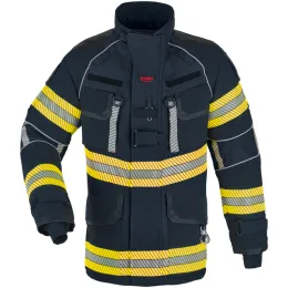 Einsatzjacke X-Pro Dynamic, dunkelblau, Rückenaufdruck FEUERWEHR leuchtgelb