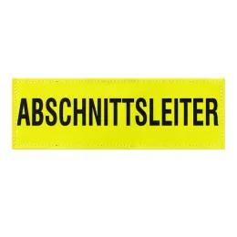 Klettschild, neongelb, 150x50 mm, Text nach Angabe