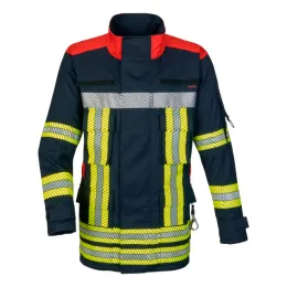 Einsatzjacke Fire-Jack II blue/red, Rückenaufdruck FEUERWEHR silber reflektierend