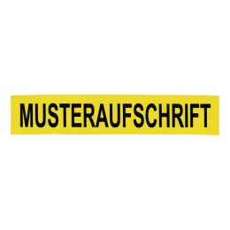 Klettschild, neongelb reflektierend, Text nach Angabe, 380x80 mm