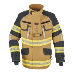 Einsatzjacke X-Pro Dynamic, sand/schwarzblau, Rückenaufdruck FEUERWEHR silber reflektierend